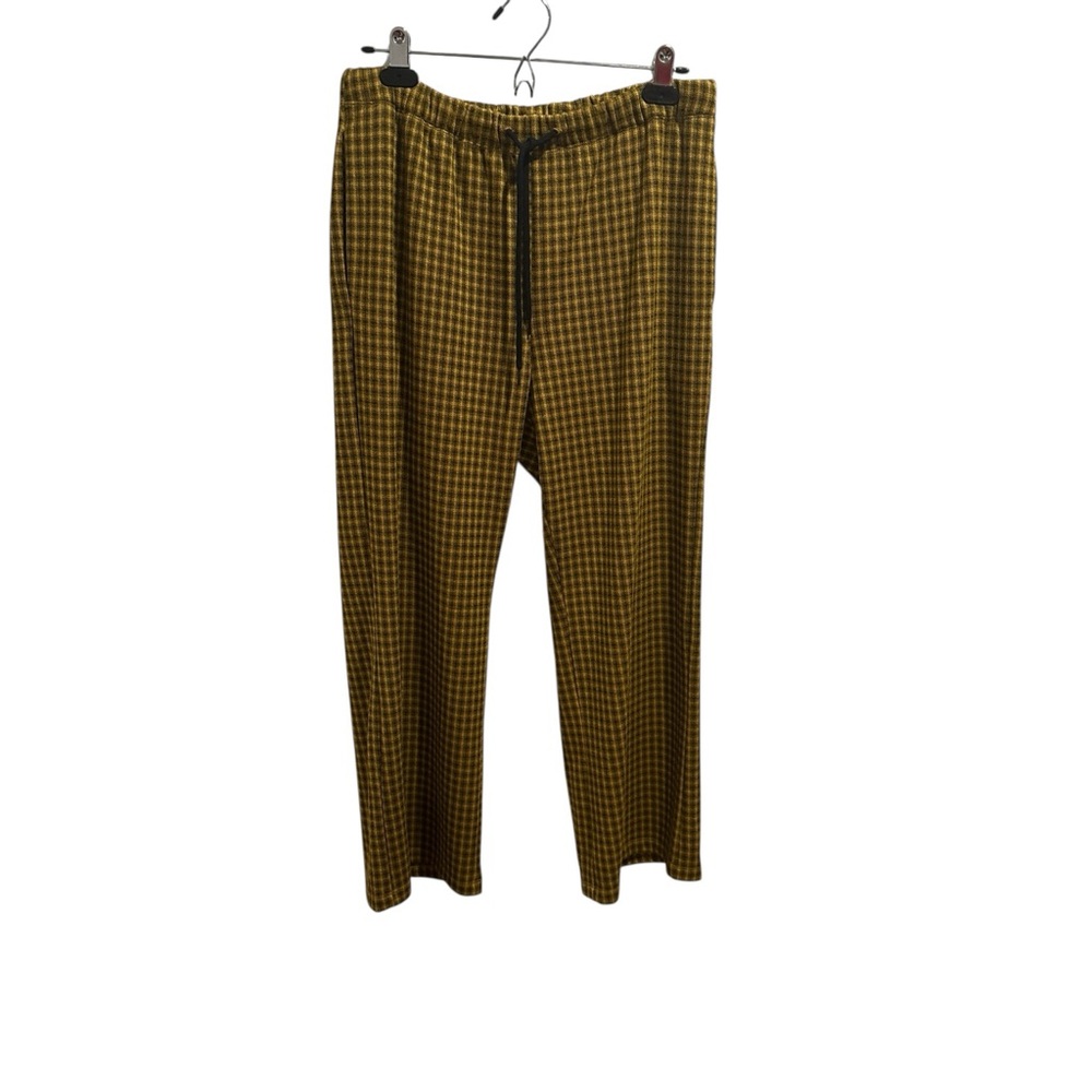 Oak + Fort Checkered Knit Trousers Smart Casual Boyfriend Pants